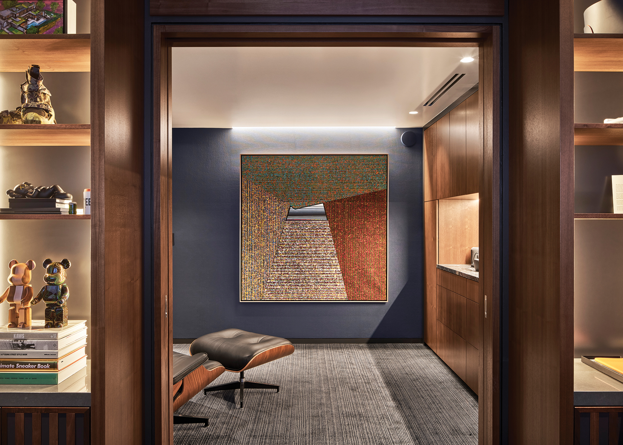 Custom 3 – Custom walk-in closet with cabinetry and shelving